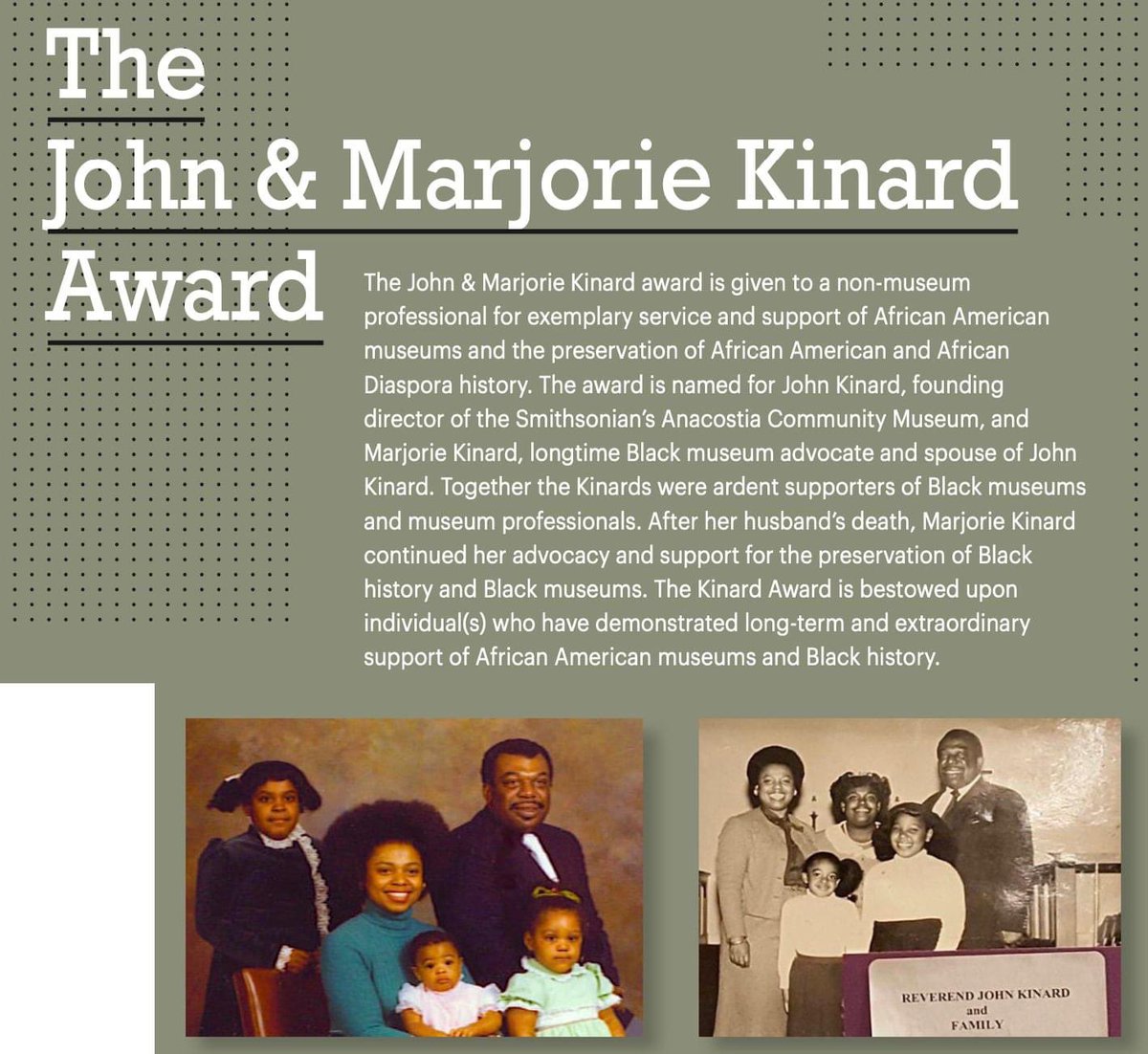 BlackMuseums's tweet photo. PLEASE JOIN US IN CONGRATULATING MARJORIE KINARD as this year's AAAM2022 recipient of The John and Marjorie Kinard Award. #AAAM2022 #BlackMuseums 

WATCH THE ACCEPTANCE HERE:  https://t.co/70Gh7T3pV0 https://t.co/QkEQy0OsTk