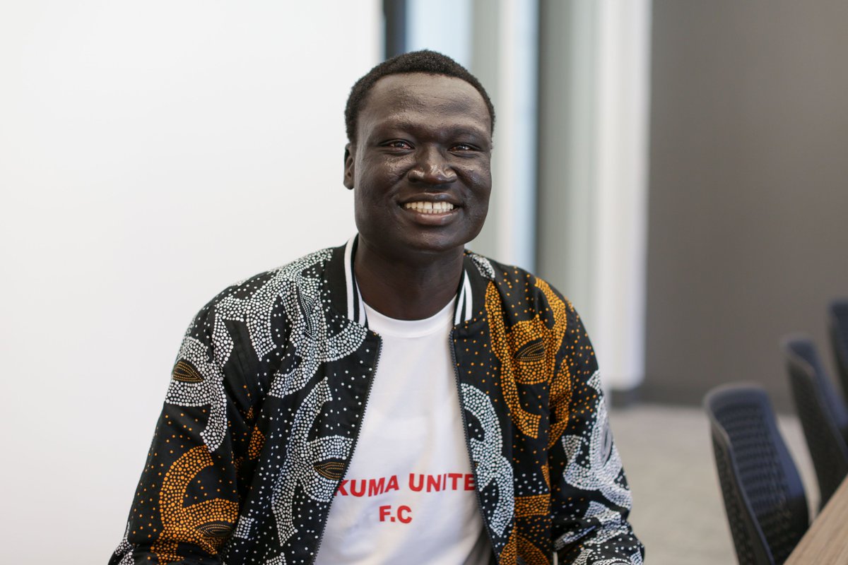 Meet Nhial Deng, a 2nd-year student at Huron. Nhial is a South Sudanese refugee, writer, youth advocate, and community activist &amp; organizer. On Oct. 1, as part of Huron’s inaugural Entrepreneurship &amp; Social Innovation Summit, Nhial will be (1/3)