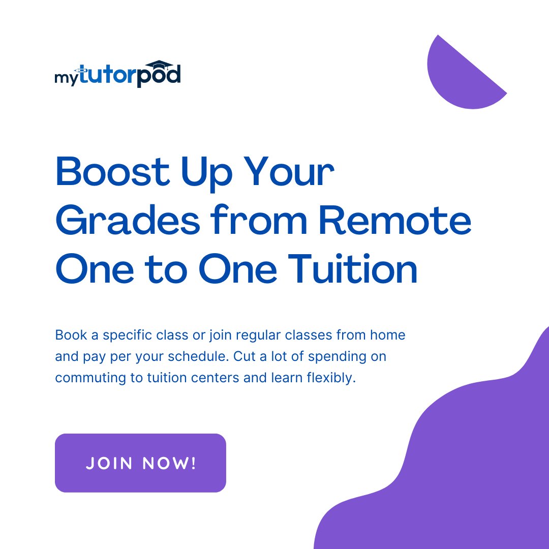 MyTutorPod provides you with the facility to book a specific class or join regular classes from home and pay per your schedule.

#MyTutorPod #OnlineEducationPlatform #OnlineLearning #TuitionOnline #QualifiedTeachers #QualityEducation #BoostUp #Grades #Remote #Tuition #GetStarted
