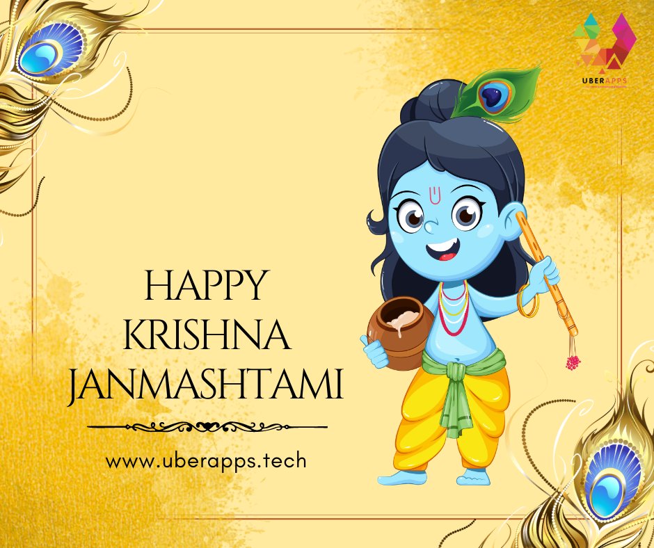 UBERAppsTech's tweet photo. May Lord Krishna gives you the best of health, fulfill all your wishes and bless you with love, happiness, and laughter. UBERApps family Wishing you and your family a very happy Janmashtami!
#lordkrishna #Krishna #Janmashtami #uberclone #UBERApps #appdevelopment #happyJanmashtami https://t.co/Dmiv1J9Dpd