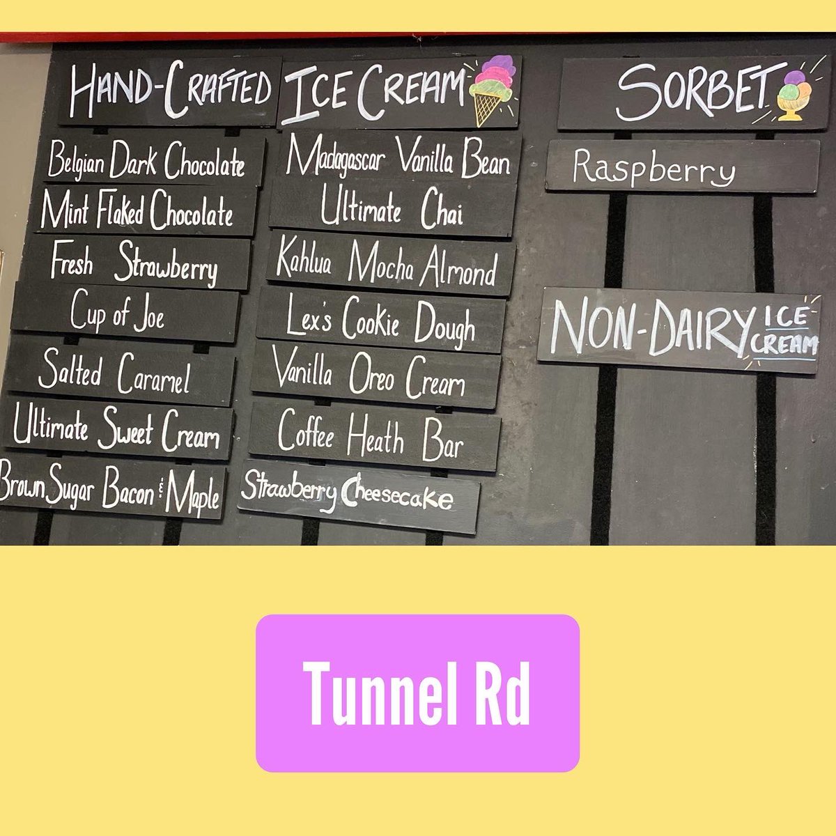 • Thursday, August 18th Menu •
Honey Blueberry Lavender or Black Mocha Stout at Charlotte St!😍 And check out Strawberry Cheesecake or Coffee Heath Bar at Tunnel Rd😋
#ashevilleicecream #828isgreat #avleat #avleats #icecream #exploreasheville #visitasheville #uniqueflavors