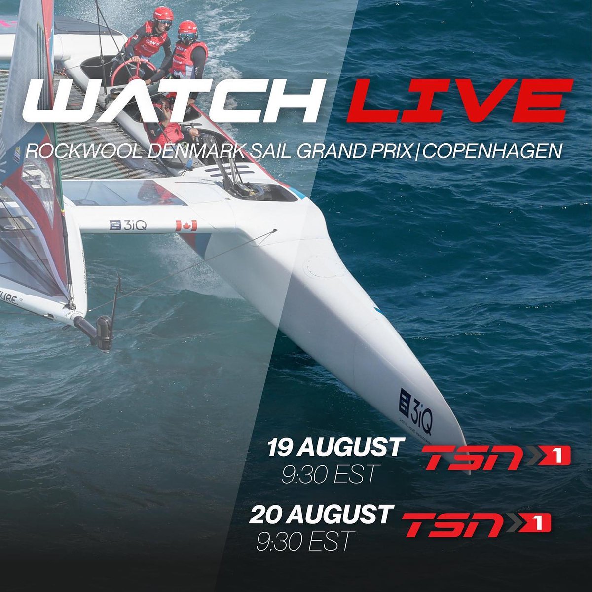 Tune in to watch @SailGPCAN at the Rockwool Denmark Sail Grand Prix live from Copenhagen. We can't wait to see our #impactpartner soar to victory! 

#weCANinspire #sailgpCAN #SailGP