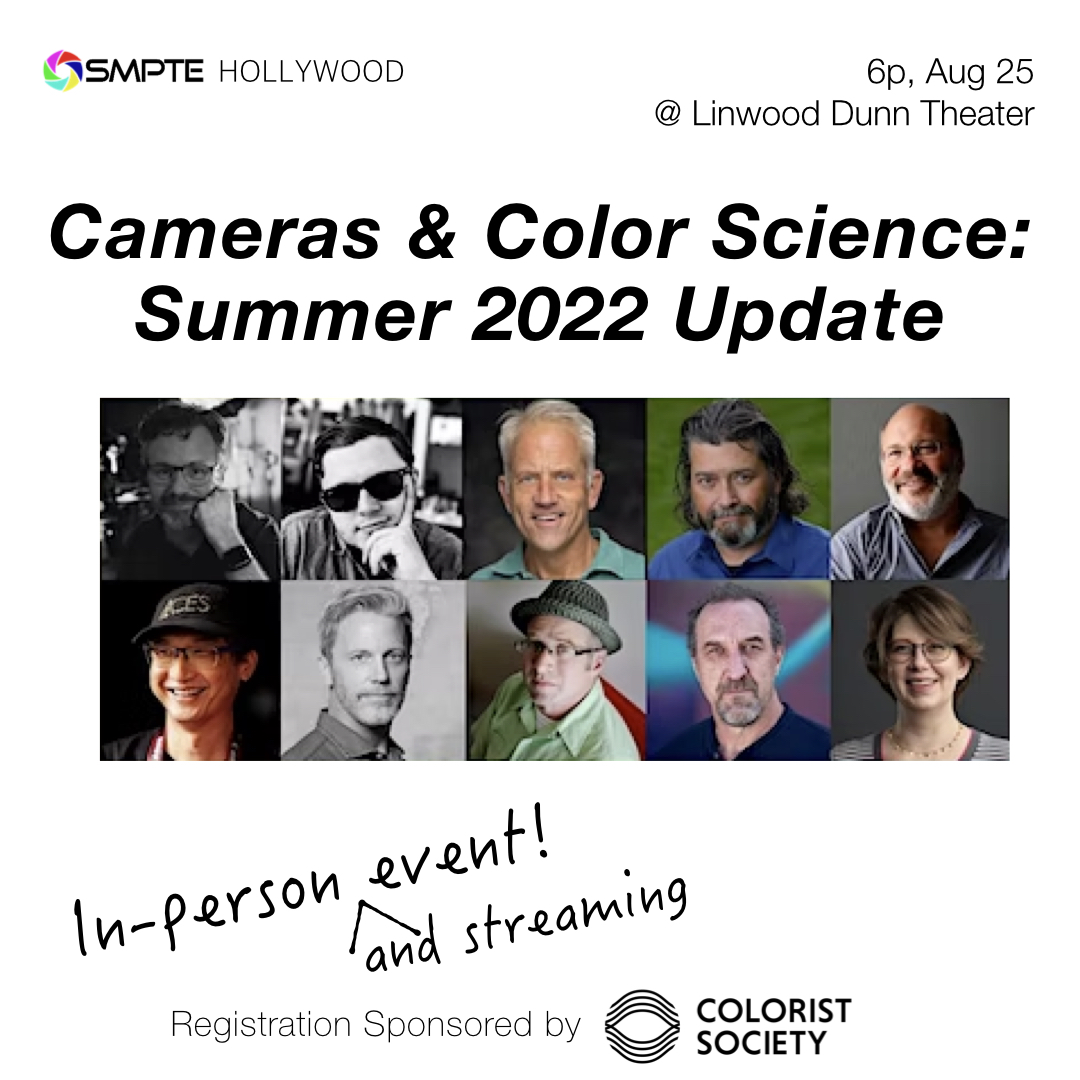 SMPTE Hollywood (@smptehollywood) on Twitter photo Come join the discussion with @ARRI, <a href="/Blackmagic_News/">Blackmagic Design</a>, <a href="/CanonUSApro/">Canon USA Pro</a>, and <a href="/SonyCine/">Sony | Cine</a>. Q&A with #colorists from Arsenal FX Color, Margarita Mix, <a href="/MTIFilm/">MTI Film</a>, and Picture Shop!
Register: tinyurl.com/2s3rspb9
#camera #colorscience #hollywood #film #moviemaking <a href="/ColoristSociety/">Colorist Society</a> Come join the discussion with @ARRI, <a href="/Blackmagic_News/">Blackmagic Design</a>, <a href="/CanonUSApro/">Canon USA Pro</a>, and <a href="/SonyCine/">Sony | Cine</a>. Q&A with #colorists from Arsenal FX Color, Margarita Mix, <a href="/MTIFilm/">MTI Film</a>, and Picture Shop!
Register: tinyurl.com/2s3rspb9
#camera #colorscience #hollywood #film #moviemaking <a href="/ColoristSociety/">Colorist Society</a>