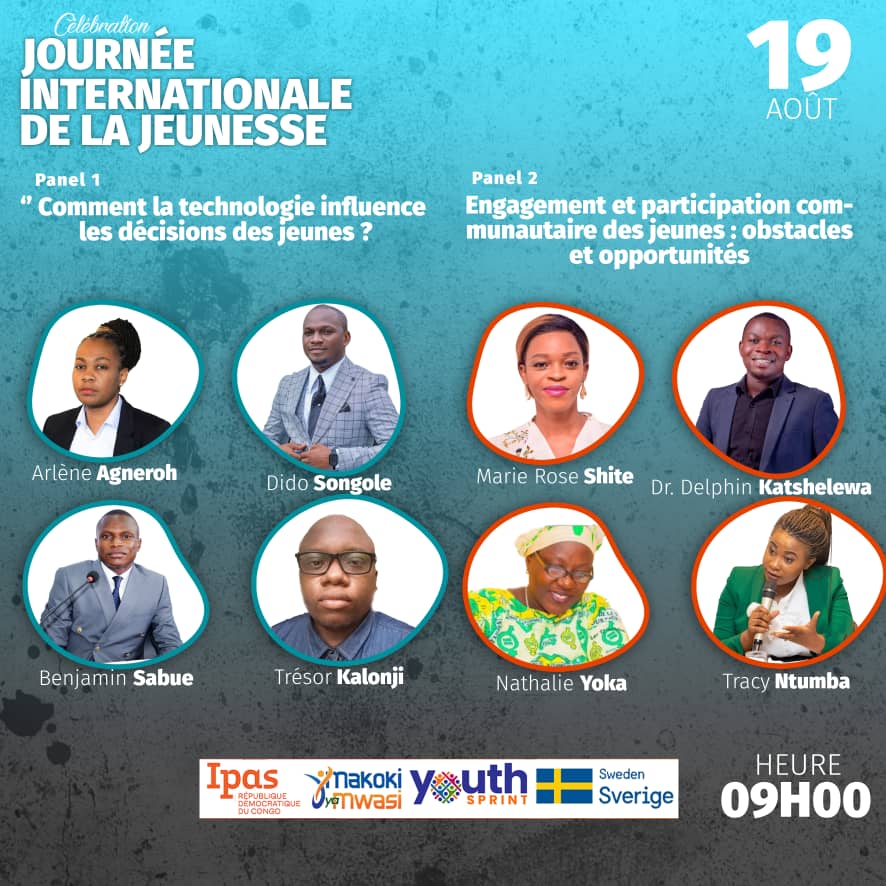 SansakaB's tweet photo. #JIJ2022: Comment la technologie influence les décisions des jeunes ? Quelles sont les obstacles et opportunités dans l'engagement des jeunes dans ce processus ? Restez connectés sur nos plateformes numériques pour ne rien manquer. @MakokiyaMwasi  @YouthSprint @iPas @Asrjrdcongo https://t.co/ypACN3uE9m