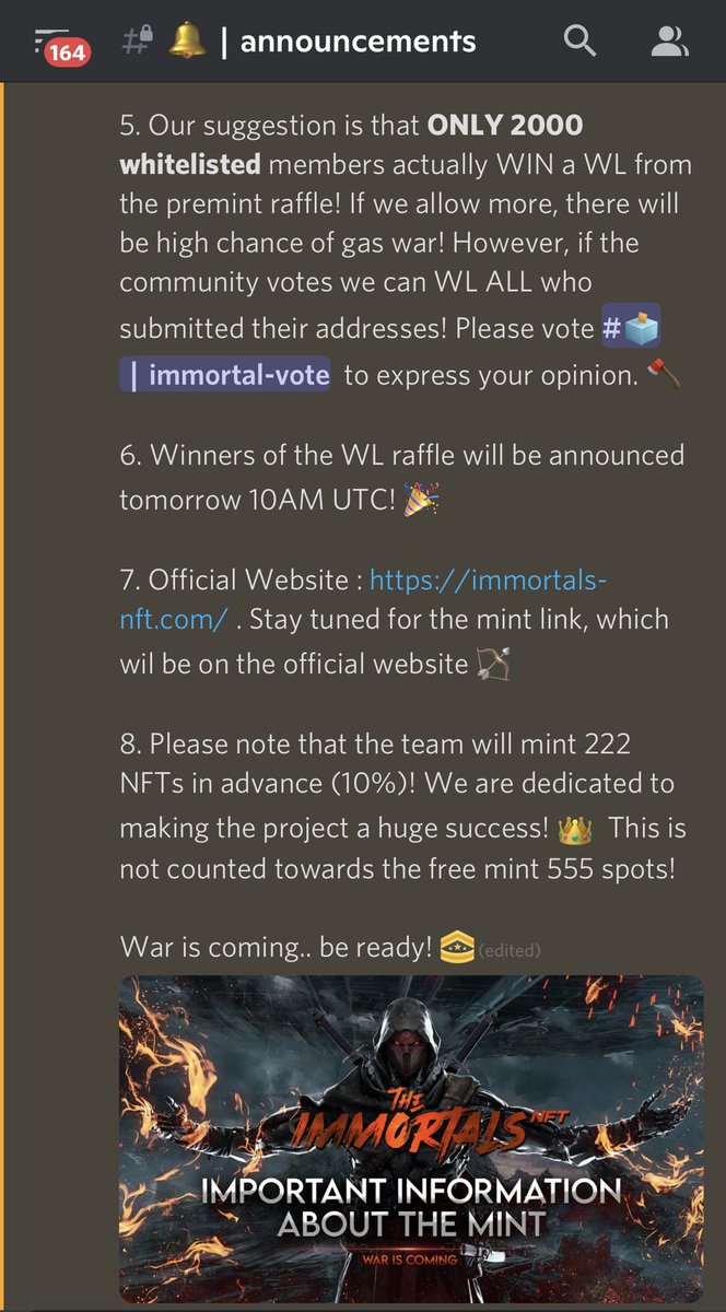 Warriors! ⚔️
Important information! 

#NFTs #NFTGiveaway #NFTCommunity #NFTCollection #NFTProject #NFTdrop #mint #nftart