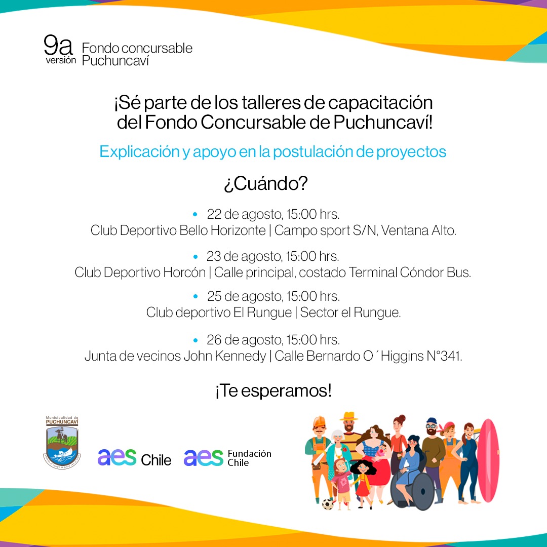 PuchuncaviMuni's tweet photo. FONDOS CONCURSABLES PUCHUNCAVÍ 2022
Un llamado está realizando nuestro municipio para que las organizaciones comunitarias puedan postular a los Fondos Concursables.
Bases y formularios de postulación en https://t.co/Xf34cXztp0 o en https://t.co/ho7UkCIImE https://t.co/4SRcis65hy