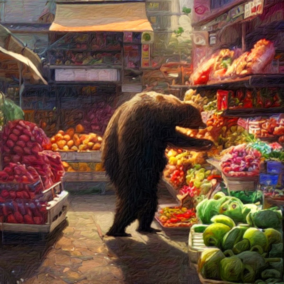 ArtvisionNFT's tweet photo. I have worked a bit on the bear market art with some color balance and brushify. How much do you like it? 🐻 

I believe it can also fit in my collection Remembrance on Foundation as there I depict memories of the life

This bear market certainly will let good and bad memories https://t.co/MINyA2qv1a
