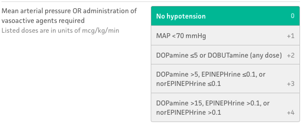 The Cardiovascular Scoring Element for SOFA scores in Sepsis seems like it should be updated given that we use MAPs of <65 as a cut off and norepinephrine as the front line pressor. <a href="/almoskow/">南宁外围/南宁资源/南宁上门/南宁约炮/南宁兼职/南宁楼凤/南宁母狗</a>