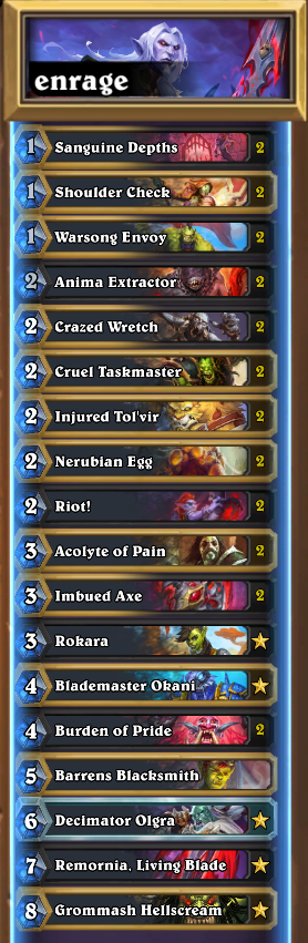 aquamanHS's tweet photo. Sharing a WIP Warrior List that I've had success with in top30 legend. Currently 15-8 with the different builds I've been trying. Deck snowballs really hard and has some very strong finishers
s/o to @jdeg86126366 for the idea and @LambySeriesGG for trying it on stream. https://t.co/uYs1xxFHkS