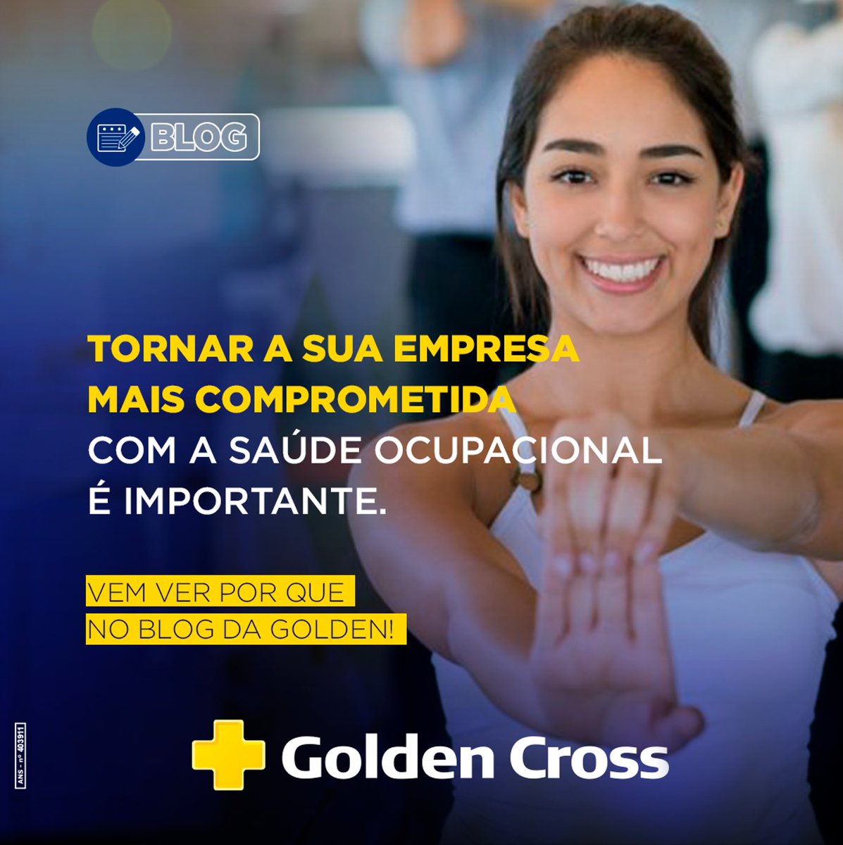 Promover a qualidade de vida e o bem-estar dos colaboradores favorece o desenvolvimento de um bom ambiente organizacional.

Se a sua empresa ainda não está atenta à importância da saúde ocupacional, acesse o blog da Golden e conheça algumas vantagens: blog.goldencross.com.br/saude-ocupacio…