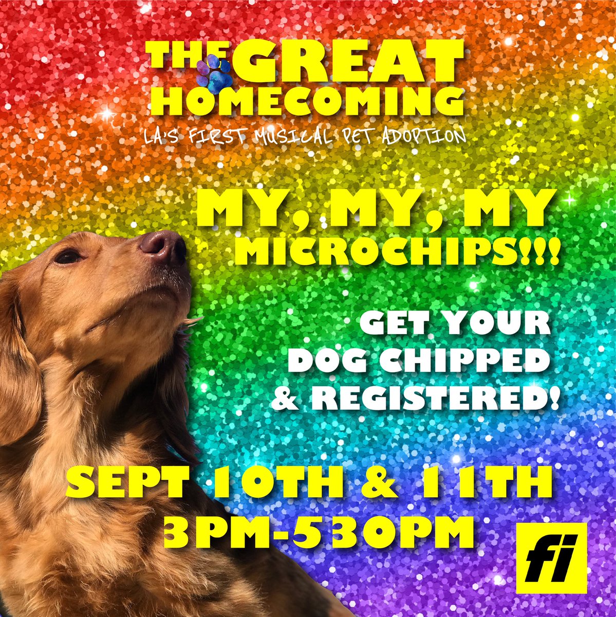 Get your doggy chipped and registered September 10th and 11th! <a href="/JohnShartzer/">John Shartzer</a> pupachewstory.com/tickets #dogs #fi #fidogs #adopt #pets #musical #brooklyn99 #beyonce