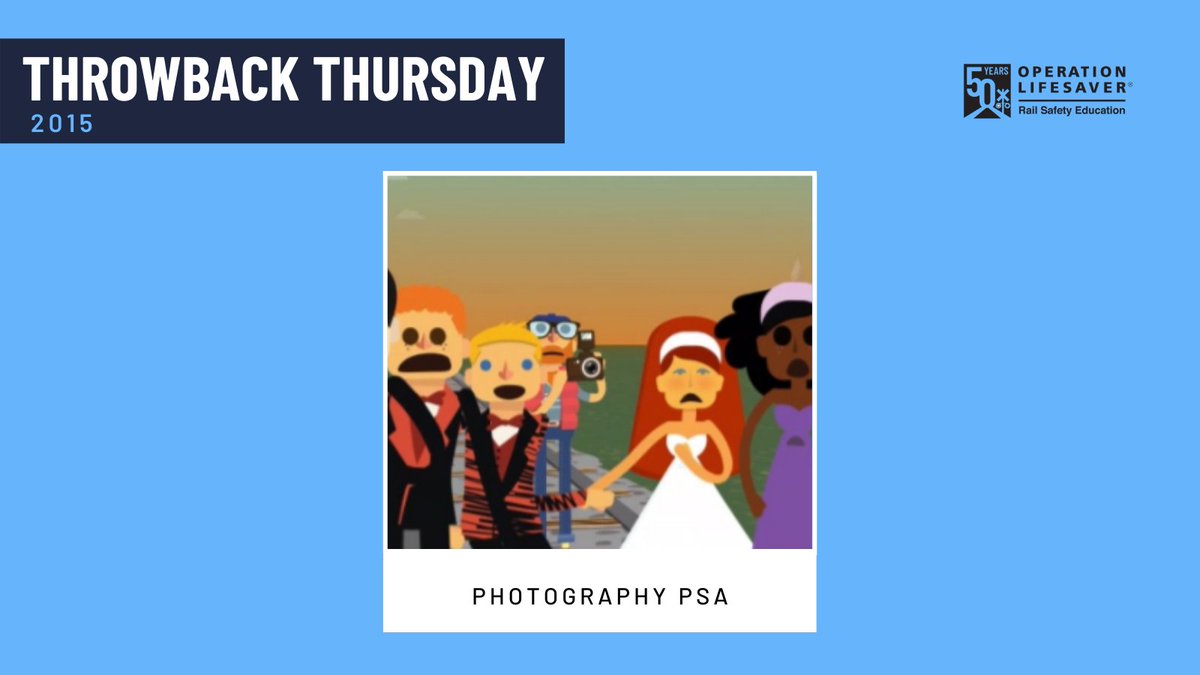 Tomorrow is World Photography Day! In 2015, Operation Lifesaver released an animated public service announcement to show professional photographers that taking photos on train tracks is illegal and dangerous. Watch the PSA here: bit.ly/3L5Gs7U 
#TBT
#50YearsofRailSafety