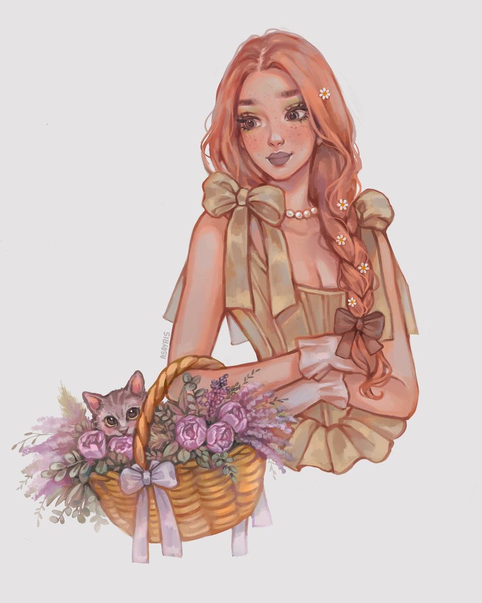 Character Design - basket with the little kitten. Art by Asayris 

#digitalart #digitaldrawing #characterdesign #ipadart #procreate #procreateart