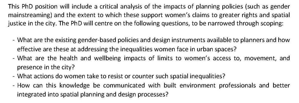 Eli Karimnia (@ekarimnia) on Twitter photo š¢š¢Fully funded <a href="/UWEBristol/">UWE Bristol</a> PhD studentship will be available soon with Dr Michael Buser and me šon 'Gender based inequality in the city'. Application info will be published soon but pls get in touch if you're interested.
#spatialinequality #gendermainstreaming #urbanplanning š¢š¢Fully funded <a href="/UWEBristol/">UWE Bristol</a> PhD studentship will be available soon with Dr Michael Buser and me šon 'Gender based inequality in the city'. Application info will be published soon but pls get in touch if you're interested.
#spatialinequality #gendermainstreaming #urbanplanning