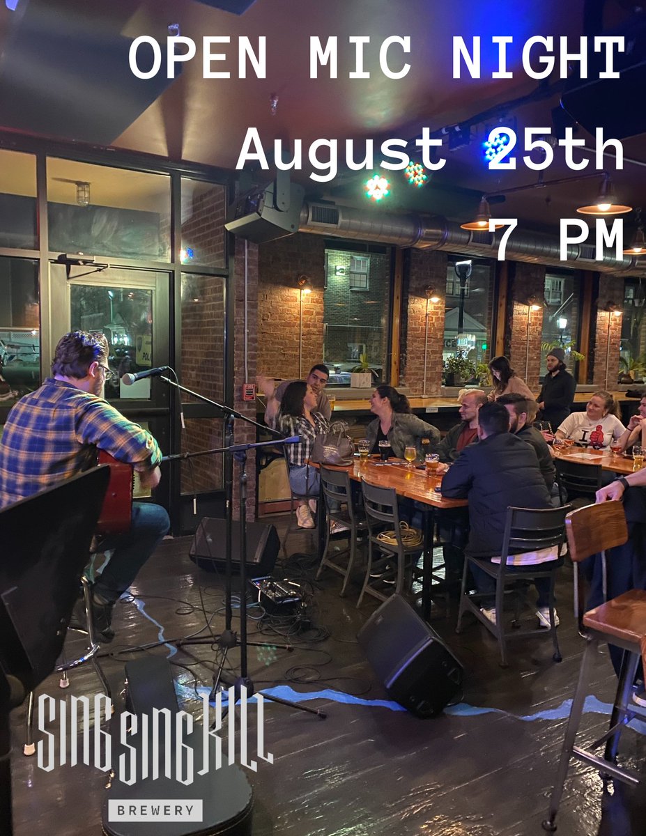 singsingkilbrew's tweet photo. Open Mic Night tonight in the taproom! Sign up with Rich starts at 7:00! Come down with your songs/jokes/poems, whatever you have! See you then!
#SingSingKillBrewery #OssiningNY #taproomevents #openmicnight #craftbeer #drinkcraft https://t.co/GSjQDTxFqB