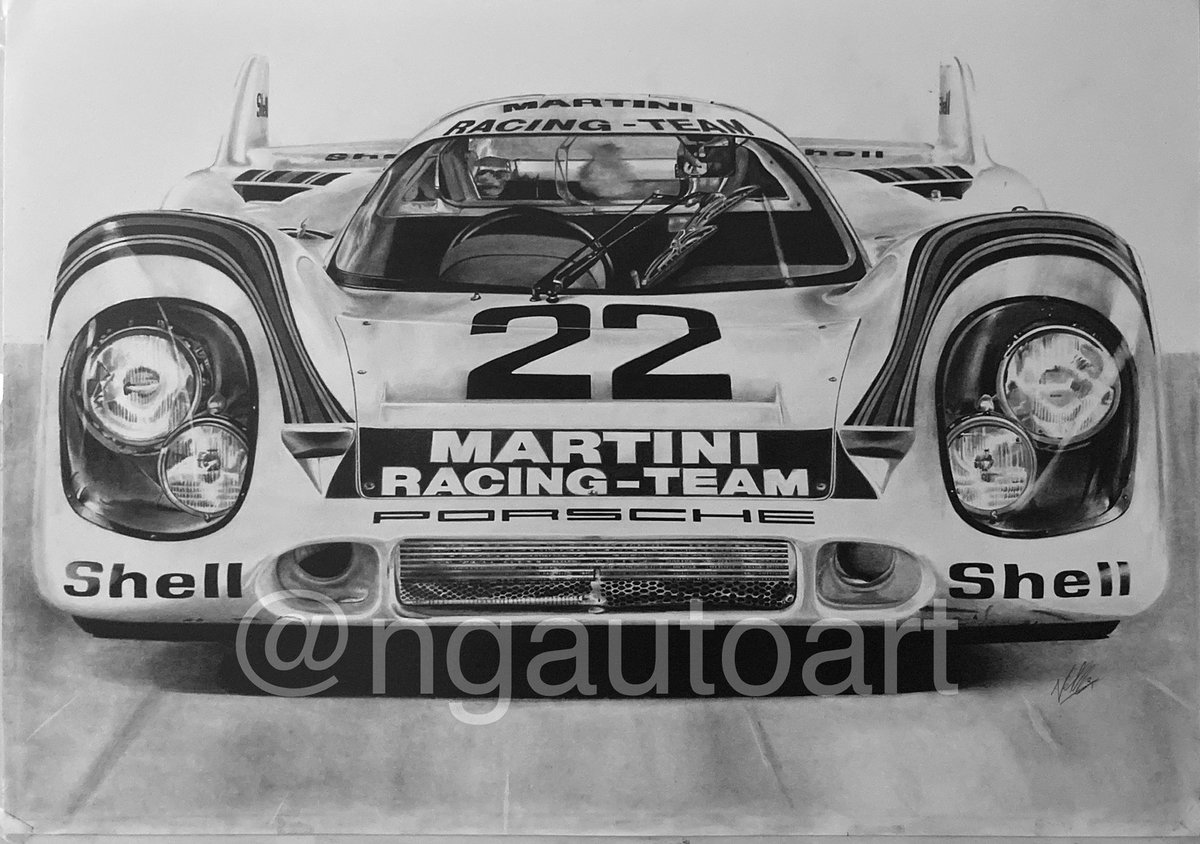 NGAutoArt's tweet photo. So, the next #MondayDoodle is planned, as are my next few commissioned pieces. Can’t show anything of those yet, so here’s my drawing of the 1971 Le Mans winning Porsche 917. 🙃 #Cardrawing #watchdrawing #Pencildrawing #art #artist #fineart #commissionsopen https://t.co/aXa6eGjzi8