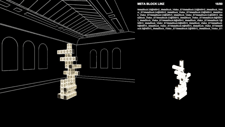 LinzMeta's tweet photo. New MetaBlock Community Structure! 
A meta-participatory project for the design &amp; construction of a 1:1 scale architectural prototype at MetaSpace exhibition at Francisco Carolinum Linz2022
MetaBlockBot:2022-08-18-10-57-28 https://t.co/ElHTh8DxKO