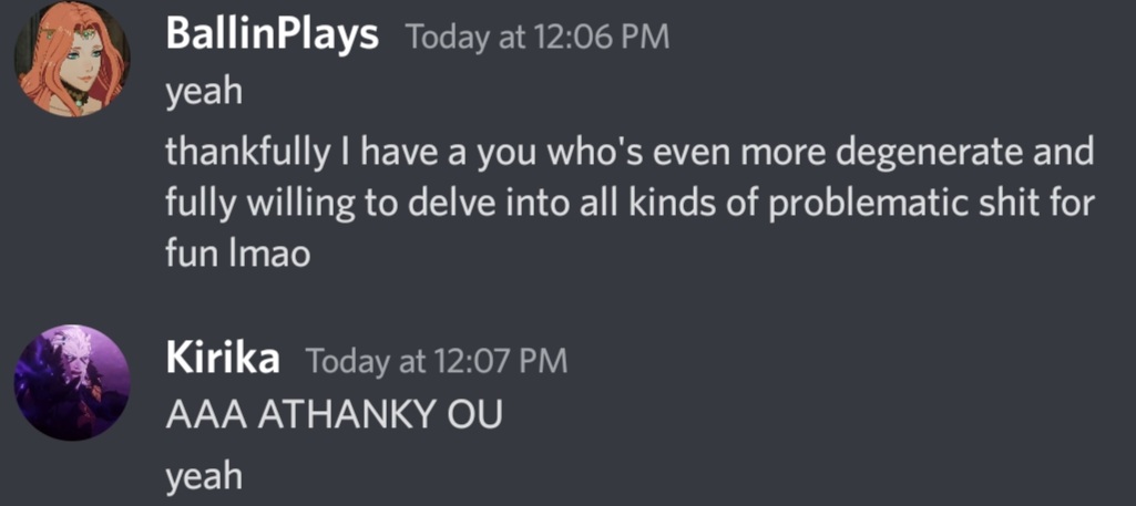 Ballin_Plays's tweet photo. That kind of relationship where you call each other degenerates as a form of endearment https://t.co/bY0ckXIviw