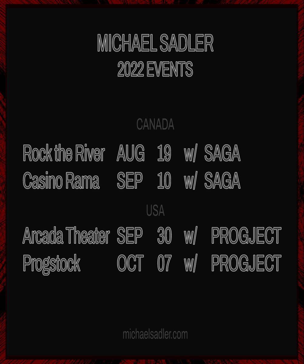 Michael_Sadler's tweet photo. Here you go - a quick look at my next 4 gigs, more on the respective sites π€
https://t.co/ZKuqyBfzfU and https://t.co/gHuivaeNMW
#MichaelSadler #OnTour #prog #SAGA #ProgJect https://t.co/LKt3eCgl2w