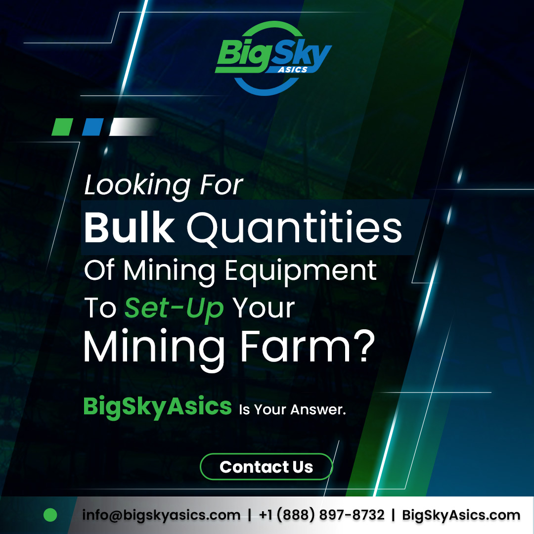 bigskyasics's tweet photo. Looking for bulk quantities of mining equipment to set-up your Mining Farm?
BigSkyAsics is your answer.
We are also providing free delivery worldwide. 
Your trust is our priority!
Visit our website and get in touch via live chat too: https://t.co/qENDNujiJ3 

#cryptominer #crypto https://t.co/lG7gph5nhO