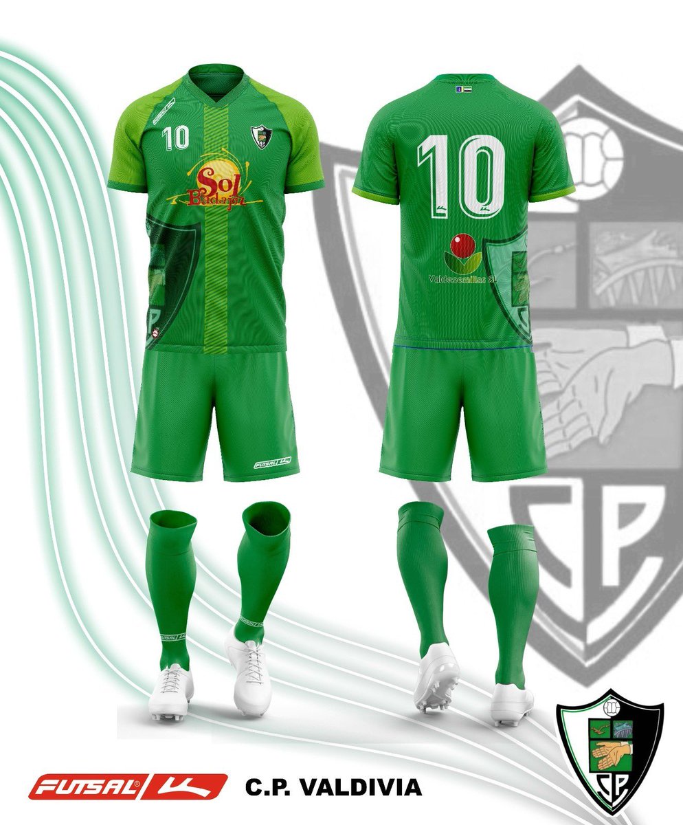 cp_valdivia's tweet photo. Nuestra nueva piel llena de ilusión y corazón por estos colores….

Muchísimas gracias a los patrocinadores….

Apuesta por la ilusión!!!
🟢⚽️⏳ https://t.co/W5FizbLIMB