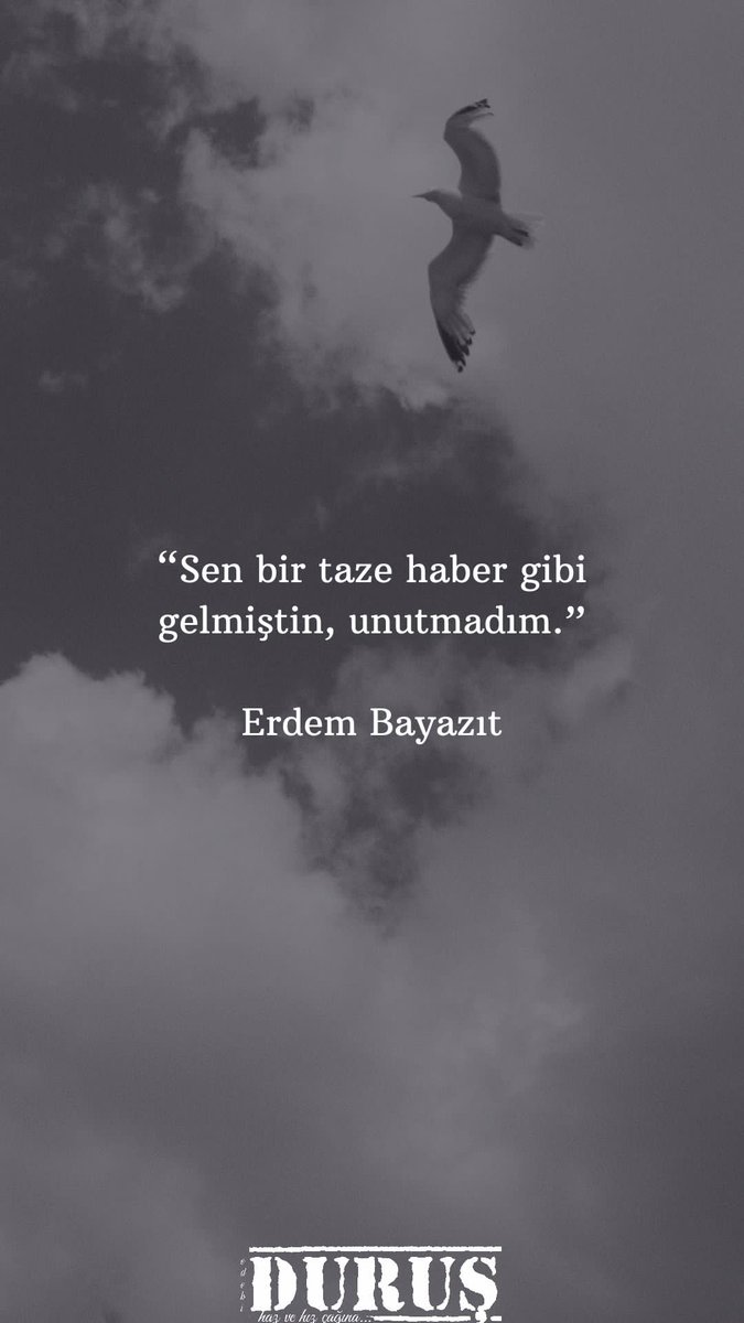 "Sen bir taze haber gibi gelmiştin, unutmadım."

Erdem Bayazıt