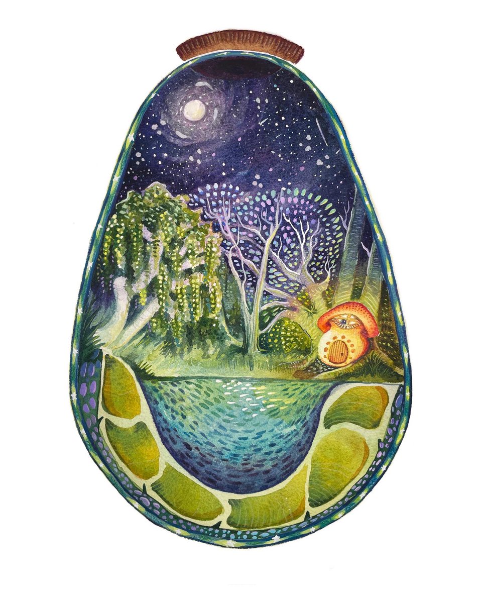 squiggy_art's tweet photo. Shade in a bottle #fantasyart #illustration #Watercolor #gouache #painting https://t.co/Mrn1hoHp7c