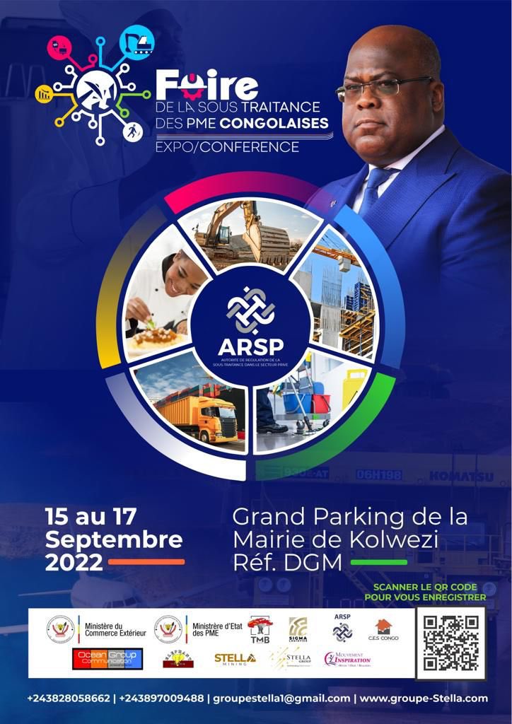juantedbelkas's tweet photo. Du 15 au 17 septembre 2022 à KOLWEZI RDV important pour les PME congolaises qui évoluent dans la sous-traitance. 

FOIRE DE LA SOUS-TRAITANCE DES PME CONGOLAISES.
EXPO/CONFÉRENCE. https://t.co/qPbSFXP0OF