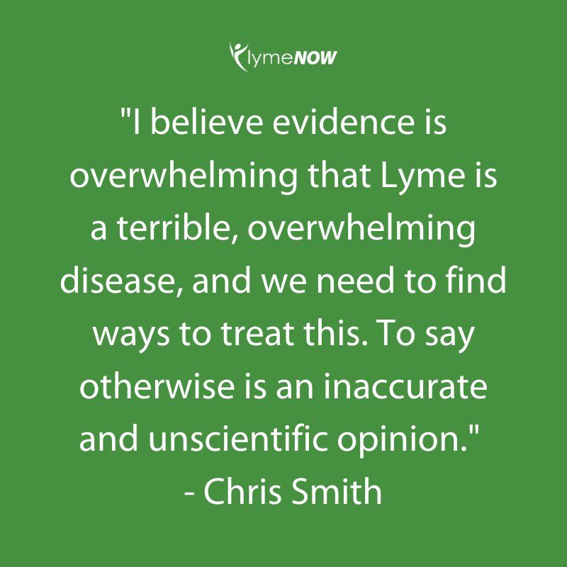 This is what New Jersey politician Chris Smith has to say about Lyme disease. Do you know what your local leaders are saying about Lyme? #Lyme #LymeDisease
