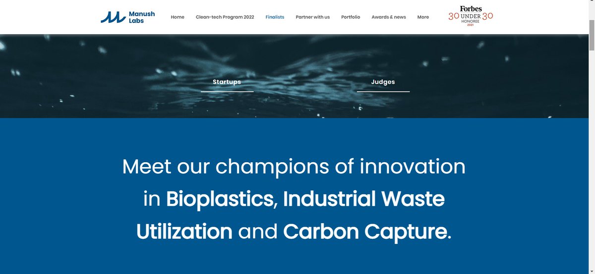 excited to be a part of the finalist cohort for the 2022 CleanTech Program: manushlabs.co/demo-day-1
