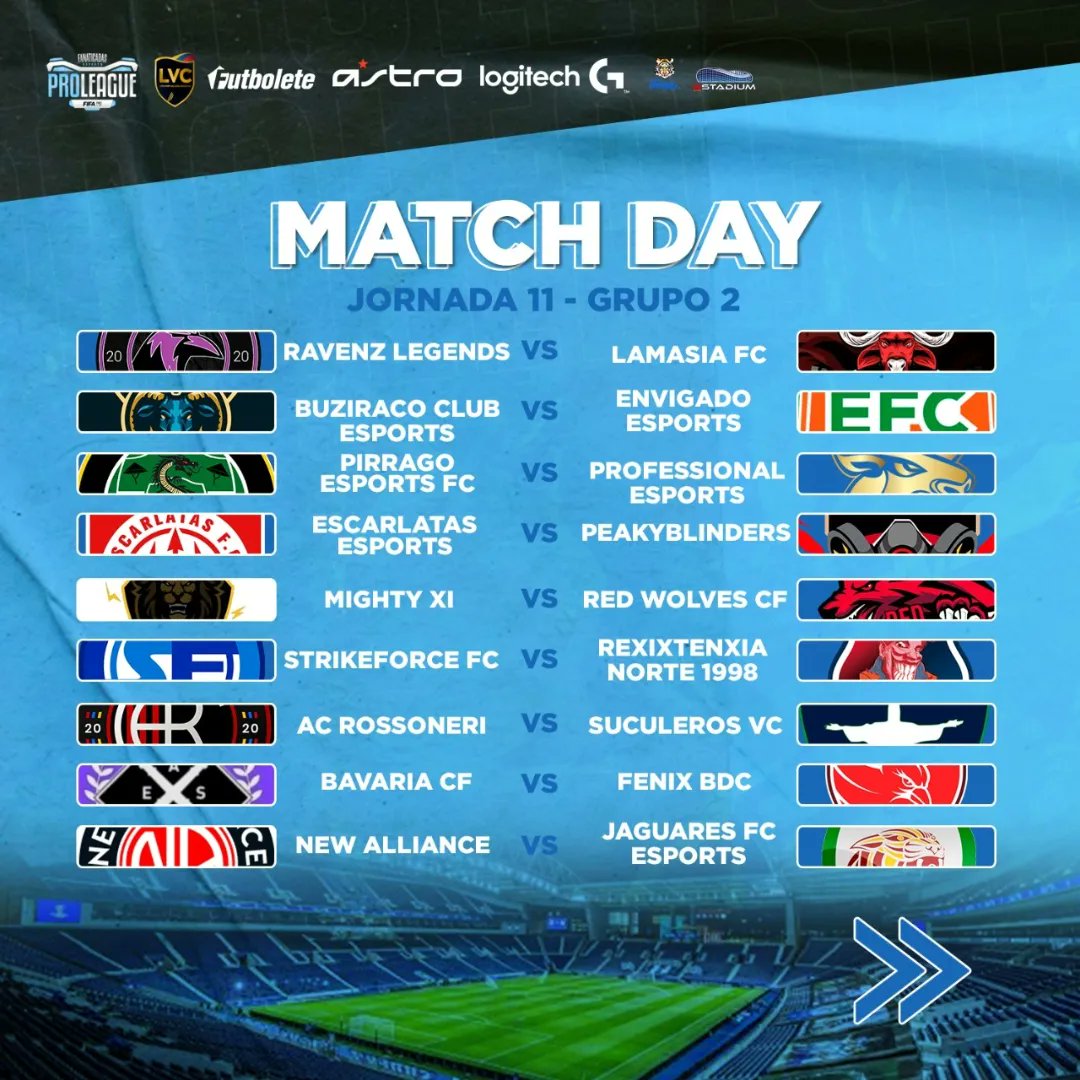 LVCColombia's tweet photo. ¡Match Day del día! Hoy en su Jornada 11 y 12 🔥💪
¡Buen partido a todos! 🔥🔥😎⚽🎧

@Fanaticadas_esp @futbolete @ASTROGaming @LogitechG #Gstadium @thejunglemedia 

#fanaticadas #futbolete #fanaticadasesports #lvccolombia #gstadium #thejunglemedia #astrogaming #logitechgaming https://t.co/0VFxigbo8X