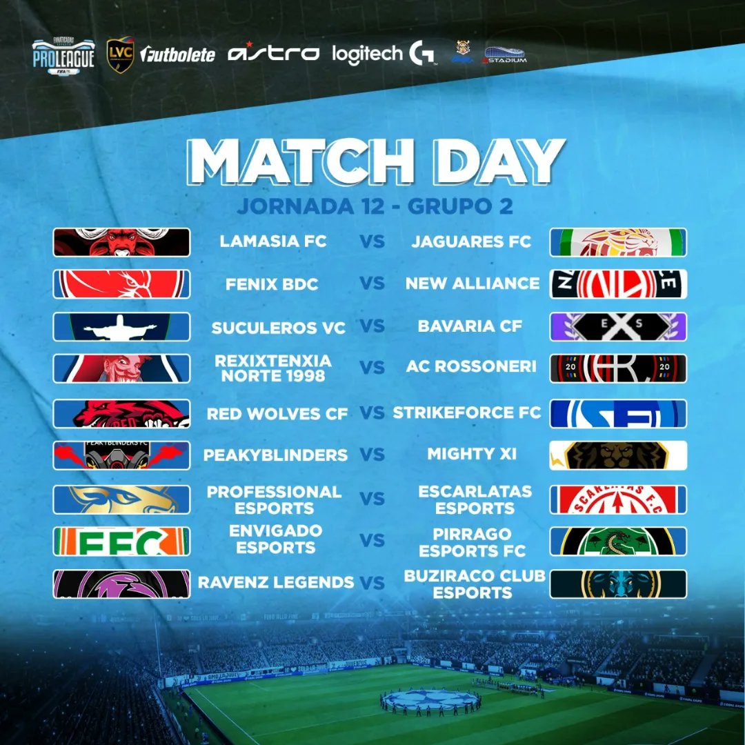 LVCColombia's tweet photo. ¡Match Day del día! Hoy en su Jornada 11 y 12 🔥💪
¡Buen partido a todos! 🔥🔥😎⚽🎧

@Fanaticadas_esp @futbolete @ASTROGaming @LogitechG #Gstadium @thejunglemedia 

#fanaticadas #futbolete #fanaticadasesports #lvccolombia #gstadium #thejunglemedia #astrogaming #logitechgaming https://t.co/0VFxigbo8X