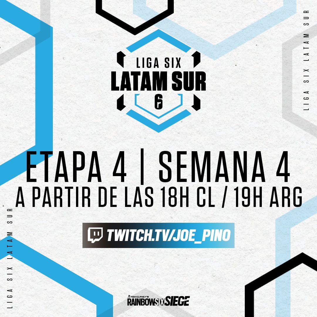 joepin0's tweet photo. El Major no lo es todo, no nos podemos olvidar de nuestra querida #LigaSixSur organizada por @R6esportsLATAM y como todas las semanas habrá acción de esta competencia a través de mi canal de twitch! Nos vemos!
https://t.co/S2eSK2zSWe https://t.co/wy3TBGrLlS
