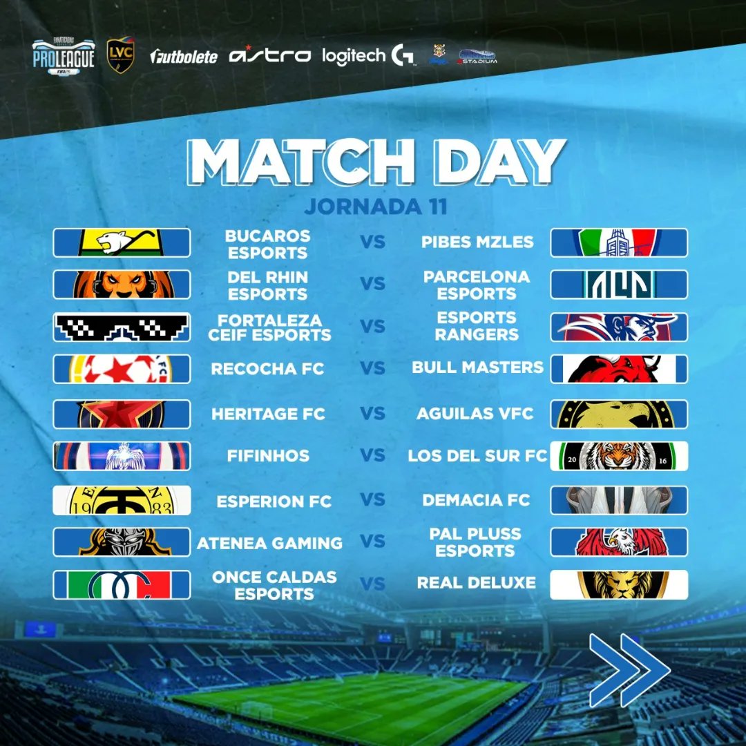 LVCColombia's tweet photo. ¡Match Day del día! Hoy en su Jornada 11 y 12 🔥💪
¡Buen partido a todos! 🔥🔥😎⚽🎧

@Fanaticadas_esp @futbolete @ASTROGaming @LogitechG #Gstadium @thejunglemedia 

#fanaticadas #futbolete #fanaticadasesports #lvccolombia #gstadium #thejunglemedia #astrogaming #logitechgaming https://t.co/0VFxigbo8X