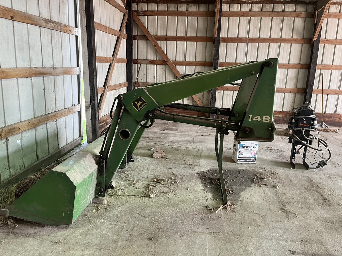 JD 148 loader with brackets. Came off a 4020. Don’t use it and don’t need it anymore. Bucket still in good shape. $3500 OBO.