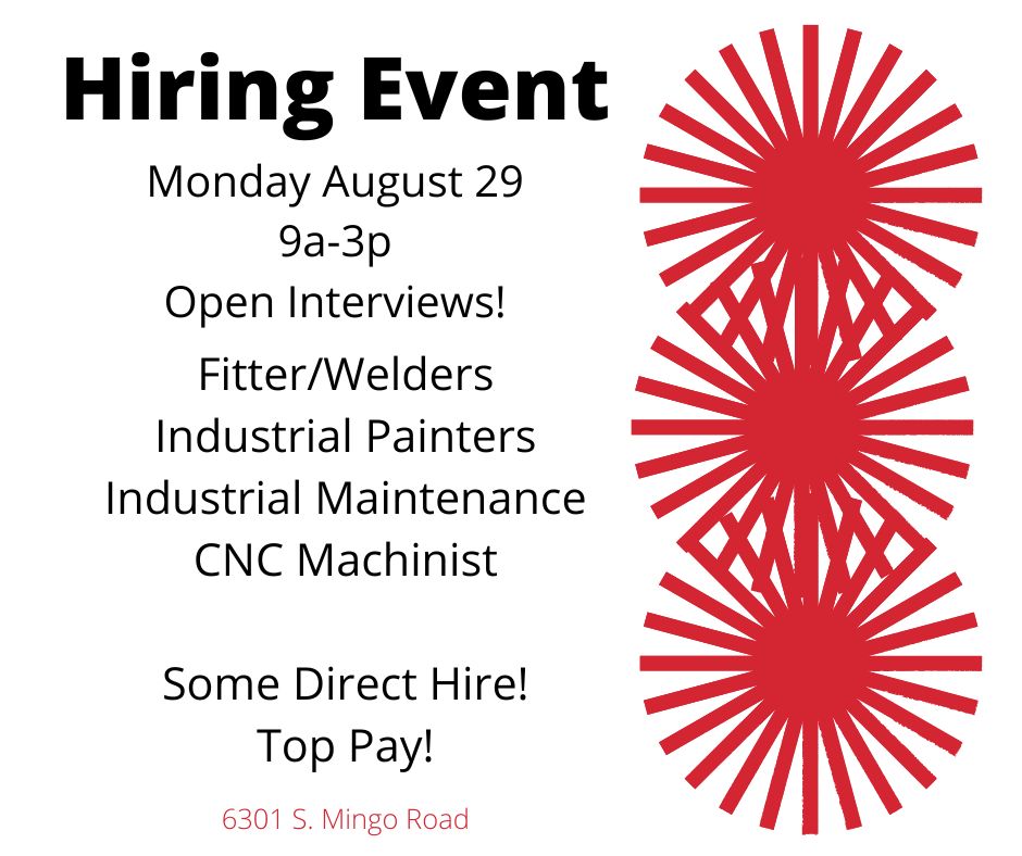 ASCjobs's tweet photo. American StaffCorp has great opportunities!!  Open interviews from 9a-3p on Monday, August 29th.
If you are unable to attend or would like more information, just text 918-205-2526.
#SolvingtheSearch #AmericanStaffCorp #Hiring #Industrial #Manufacturing https://t.co/PMwXV7OGpT