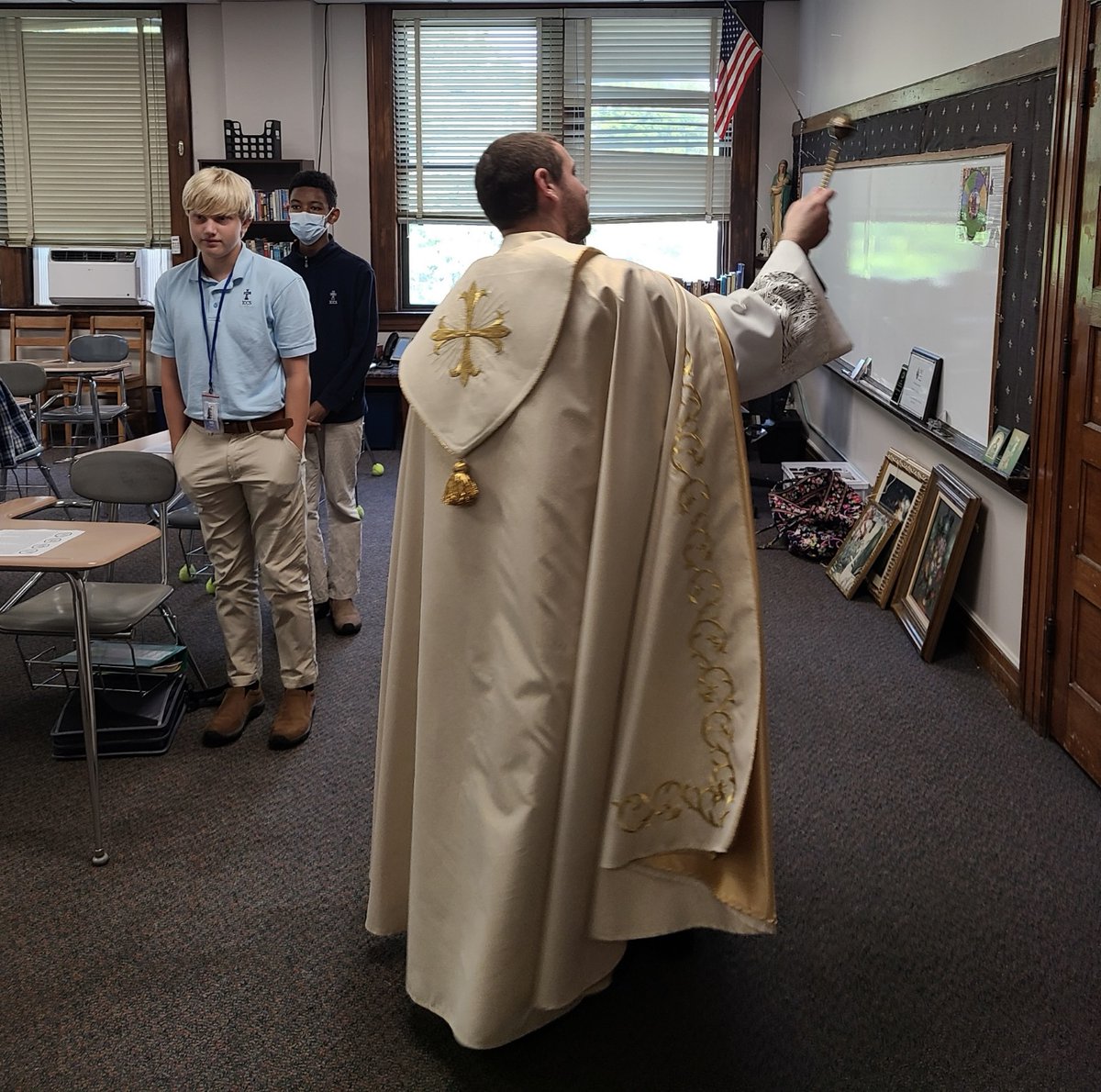 ICCSMemphis's tweet photo. This week, Fr. Casey took time to bless all our classrooms! Thank you, Fr. Casey! #myiccs https://t.co/G6ZSwBo34r
