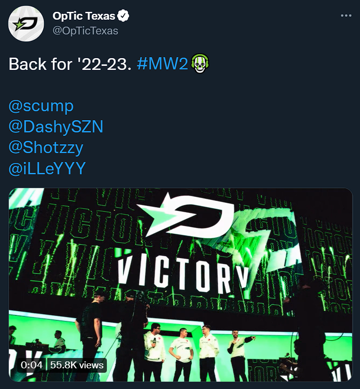 TacticalRab's tweet image. ✅ Drop Dashy &amp;amp; iLLeY
✅ Bring them back
✅ Win Champs

Gotta be the wildest rostermania story ever given all the intel that was seeping out. I was wondering because usually OpTic are watertight on intel lmao. Unreal scenes.