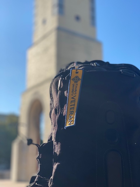 courtsJA's tweet photo. If you see this tag on @StMarysU campus, especially if you need a hand with something, don't be shy! Say hi, ask what it's like being a #Veteran, ask anything you'd like, or just ask for help. #serviceneverends #STMU #STMUvets #ratller @stmurattlernews https://t.co/DGxoLiK9lv
