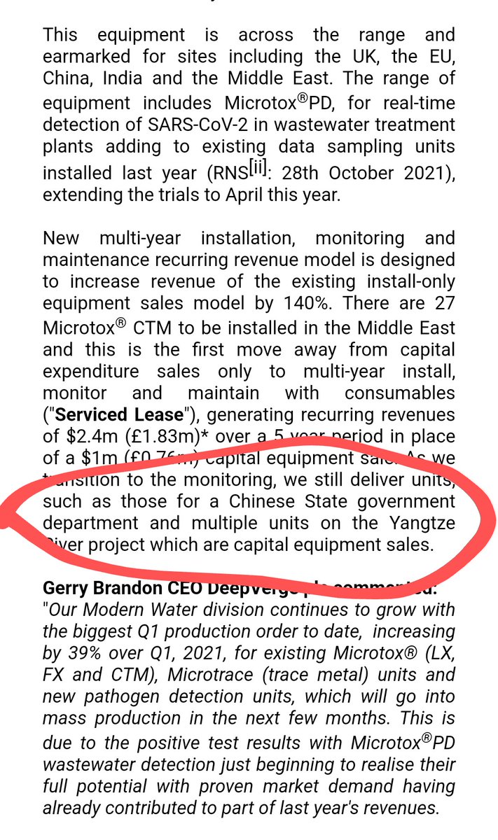 gjbrandon's tweet photo. On March 11 2022 @DeepVerge announced 7 #Microtox units from the @Modern_Water environmental division would be installed on the #Yangtze river, in China and are now currently monitoring contamination on low water in the river. Full RNS is here https://t.co/QuqvI4P5wK #DVRG https://t.co/XkVDvow1HX