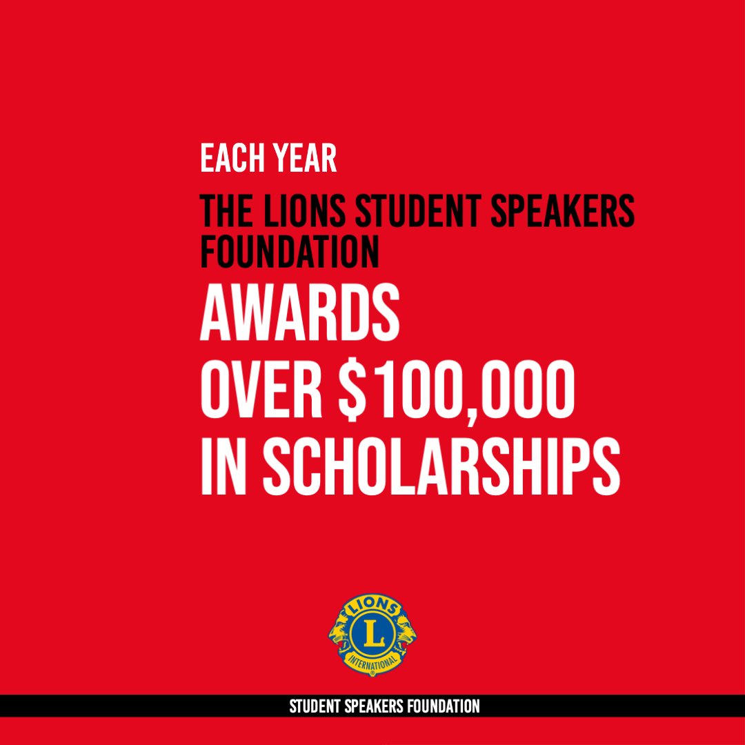 Each year the Lions Fourth District Student Speakers Foundation awards over $100,000 in scholarships. Learn more about the foundation on our new website. studentspeakersfoundation.org