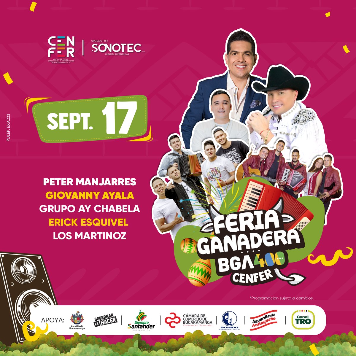 CenferSA's tweet photo. Se viene la rumba💃🏼 y el sabor 🕺🏻 con los conciertos de la Feria Ganadera en 📍 CENFER, donde la gozamos con don Vacano.🤠
.
.
.
#ferias #rumba #concierto #noche #fiesta #disfrutar #bucaramanga #colombia https://t.co/tBVeqD3v33