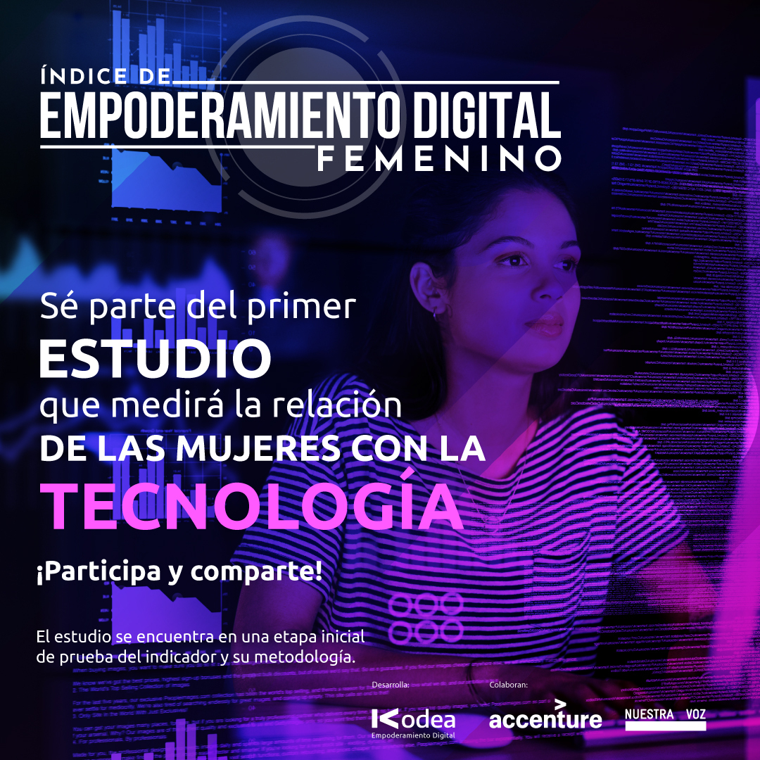 Participa del primer estudio que medirá la relación de las #mujeres con las tecnologías de la información y la comunicación para saber cómo la #tecnología está impactando en sus vidas.
¡Participa y comparte! Queremos llegar a mil #mujeres en todo #Chile ➡️ bit.ly/3wh8WXL