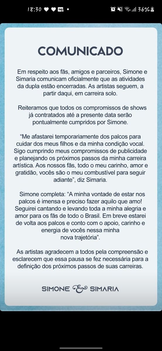 guuhofx's tweet photo. Fim...... 😔
#SimoneSimaria https://t.co/0Pkpo93DlT