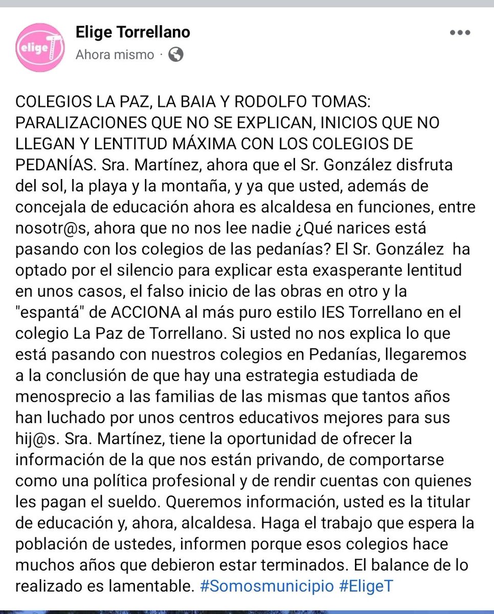 ETorrellano's tweet photo. COLEGIOS LA PAZ,LA BAIA Y RODOLFO TOMÁS. Exasperante lentitud, falsos inicios o "espantá" de @ACCIONA en Torrellano (salvo que expliquen otra cosa. La imagen de está empresa no suele ser así). @mjedusoc72 explique qué está pasando. @CarlosGlez2021 @PabloRuzV @esther_dival https://t.co/yT98MUsFWA