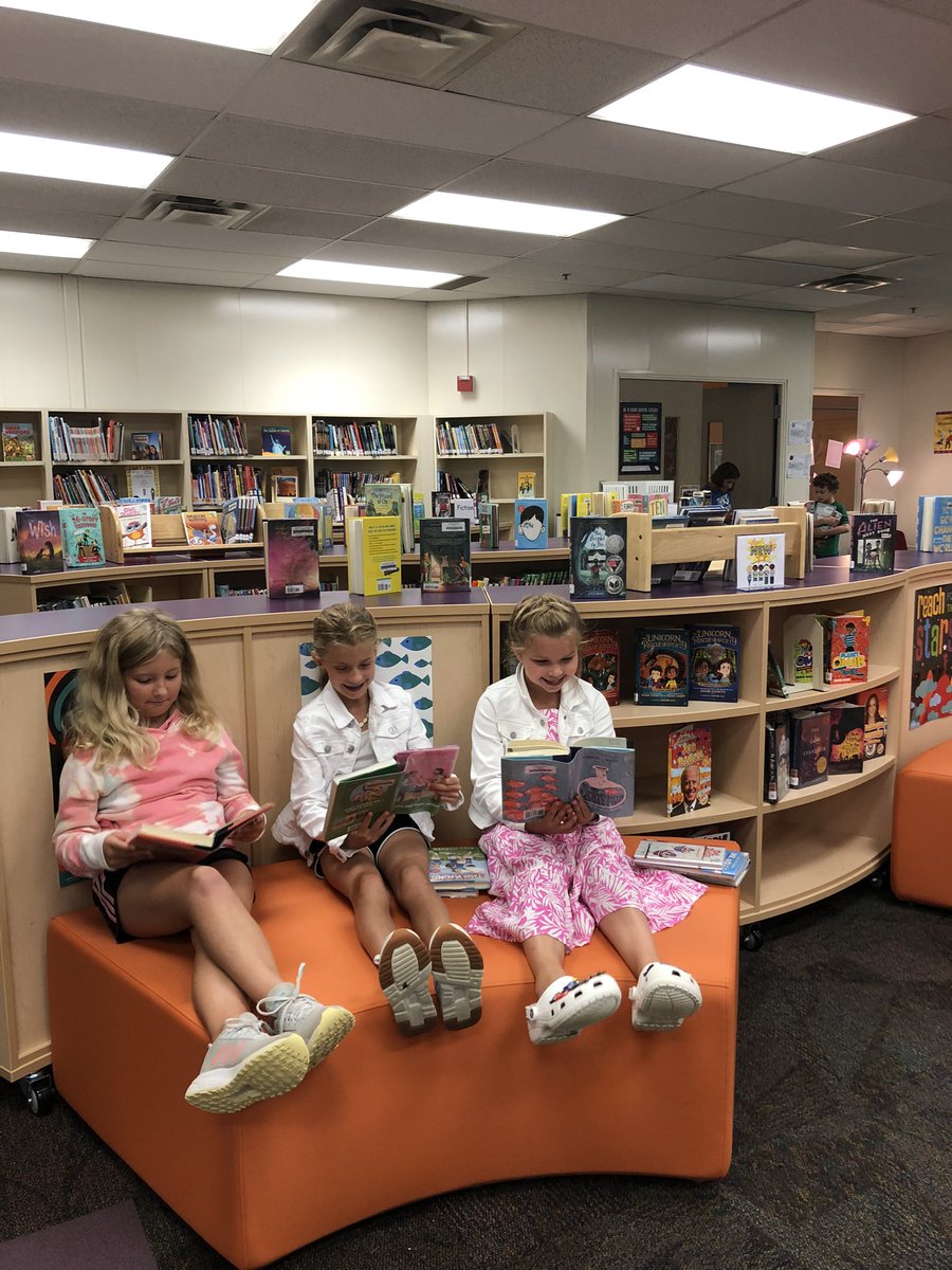 3rd gators enjoying new seating benches and, of course, their library books! <a href="/GranbyGators/">Granby Gators</a>