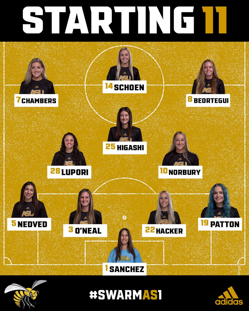 BamaStateWSC's tweet photo. 30 minutes until kickoff! Here’s your starting lineup for the home opener against @WinthropWSoccer !
Tune in! 👇🏾👇🏾👇🏾👇🏾

💻 https://t.co/kWmAF67sEp
📊 https://t.co/VJGtT1cUG3 https://t.co/10nVPX1Hmi