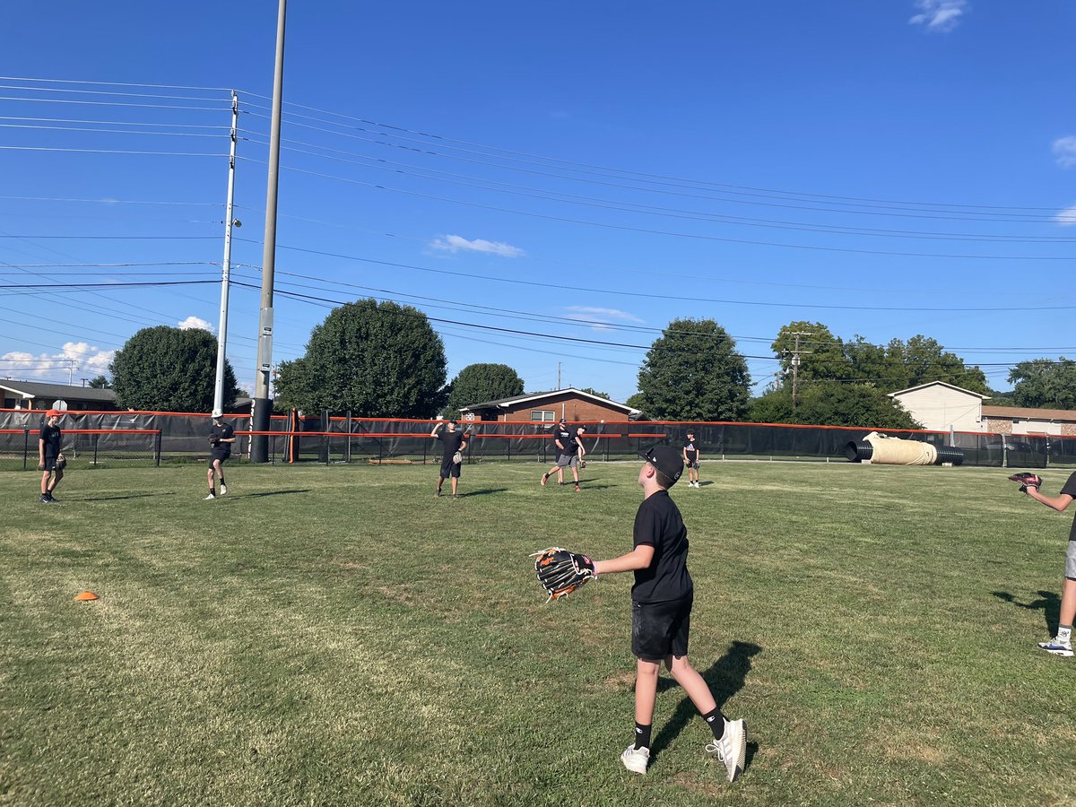 ClintonMiddleBB's tweet photo. Great finish to day 3 of our open facility workouts! 

A. PVC Pipe Thorax (Mobility)
B. Water Bag Sets (Dynamic)
C. Throwing Program (Pictured) 

D. Strength EMOM 20min 

1- 10 RDL 
2- 15-20 Hand Release Push Ups 
3- :15-:45 Dead Hang
4- 8/8 half kneeling press https://t.co/PrwzocXKzr