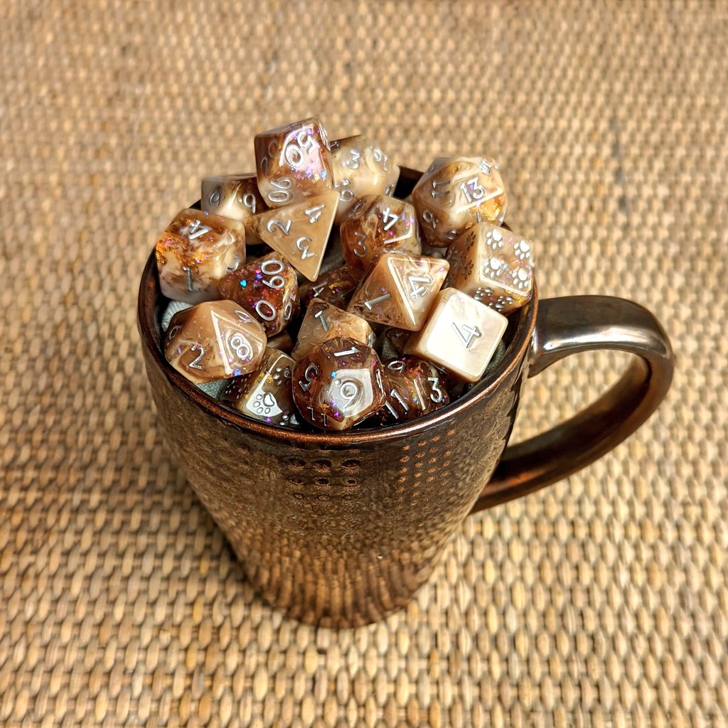 Cup of +2 to initiative. Magic Brew Coffee dice set. Now listed in the shop 🤎☕ #dice #dungeonsanddragons