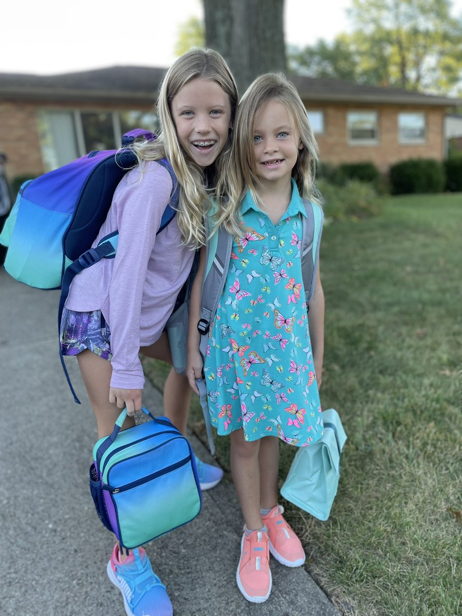 MisterBDaniel's tweet photo. And super fortunate to get to send these two beauties off to some of the best teachers in the land! Shout out to @IHPrimary &amp; @IHElementary for delivering an “amazing” first day for my two most favorite little Braves! #IHPromise @IHSchools https://t.co/qtHajPCGgI